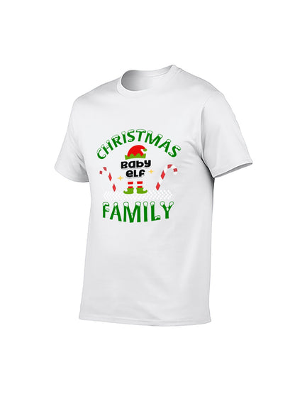 Christmas Baby Elf Family T-Shirt - 100% Cotton, Festive Christmas Tee for Holiday & Casual Occasions