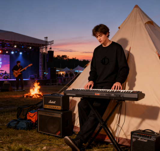 "Music + Heartbeat" Minimalist Graphic Crewneck Sweatshirt