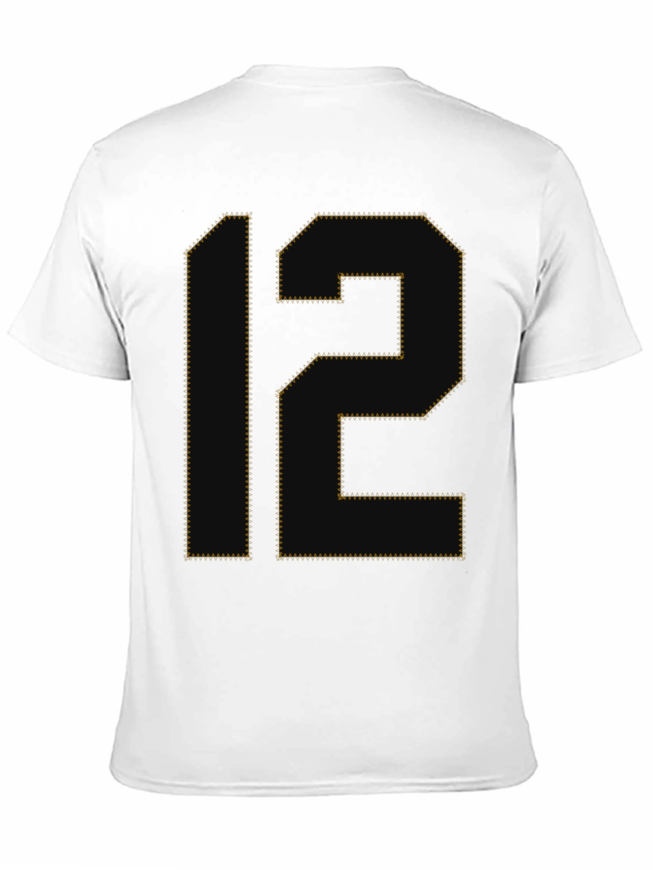 Number 12 Graphic Tee - Black Cotton T-Shirt