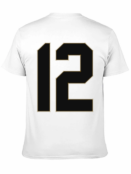 Number 12 Graphic Tee - Black Cotton T-Shirt