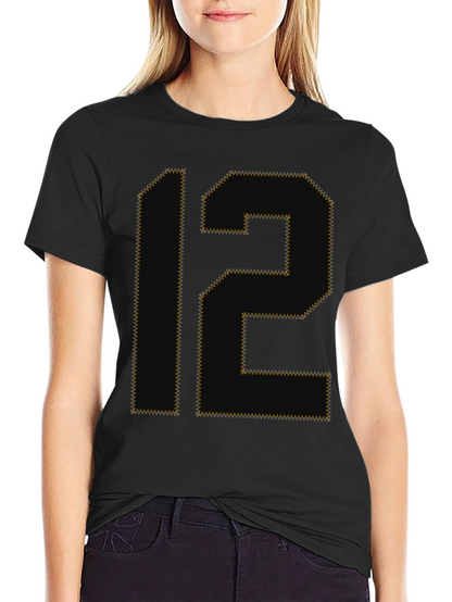 Number 12 Graphic Tee - Black Cotton T-Shirt