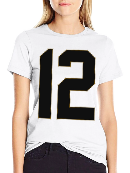 Number 12 Graphic Tee - Black Cotton T-Shirt