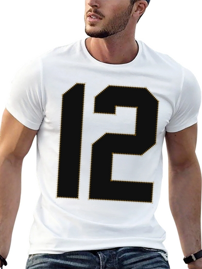 Number 12 Graphic Tee - Black Cotton T-Shirt