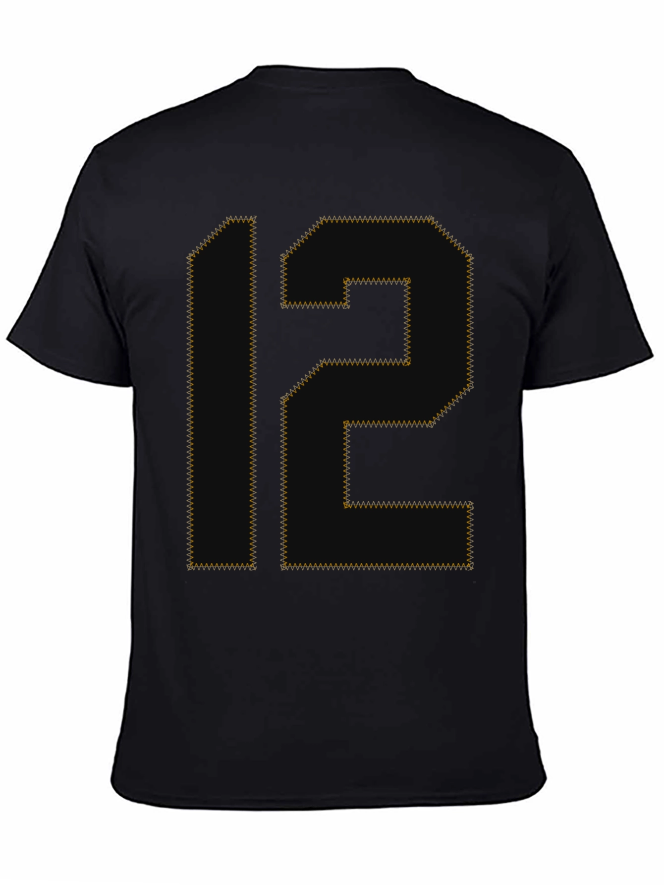 Number 12 Graphic Tee - Black Cotton T-Shirt