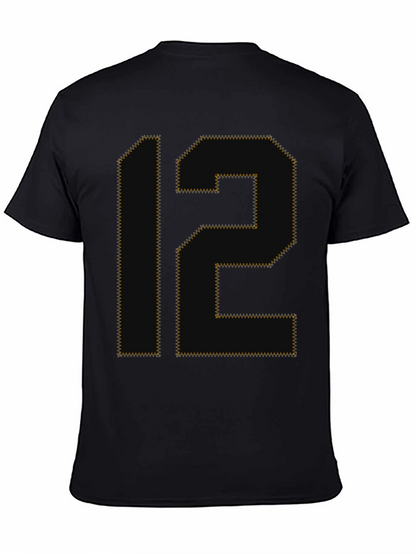 Number 12 Graphic Tee - Black Cotton T-Shirt