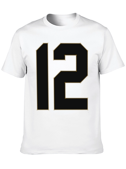 Number 12 Graphic Tee - Black Cotton T-Shirt