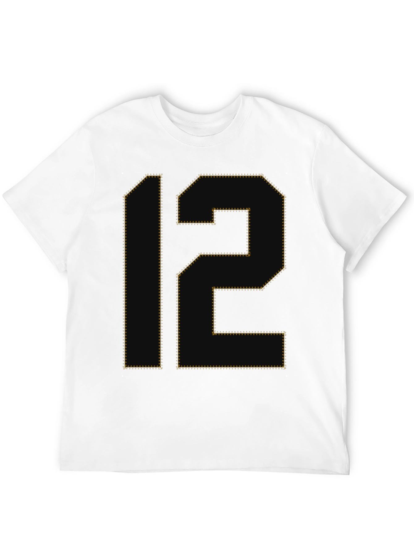 Number 12 Graphic Tee - Black Cotton T-Shirt