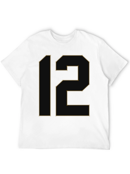 Number 12 Graphic Tee - Black Cotton T-Shirt