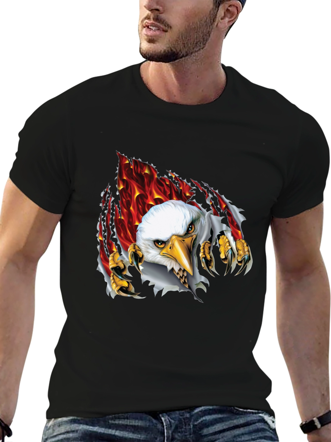 Eagle Graphic Black T-Shirt for Men