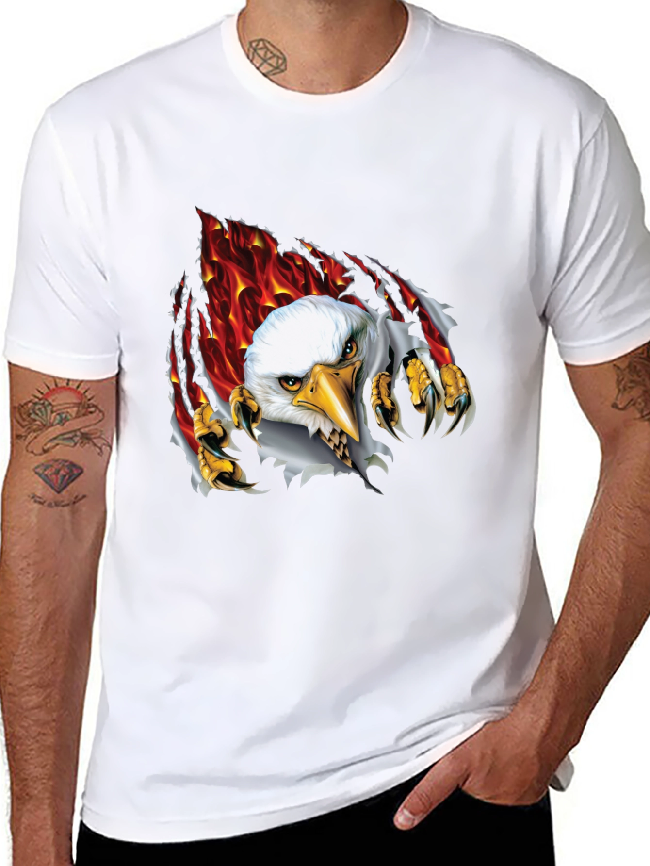 Eagle Graphic Black T-Shirt for Men