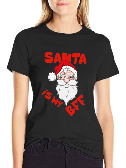 Santa is My BFF Black T-Shirt
