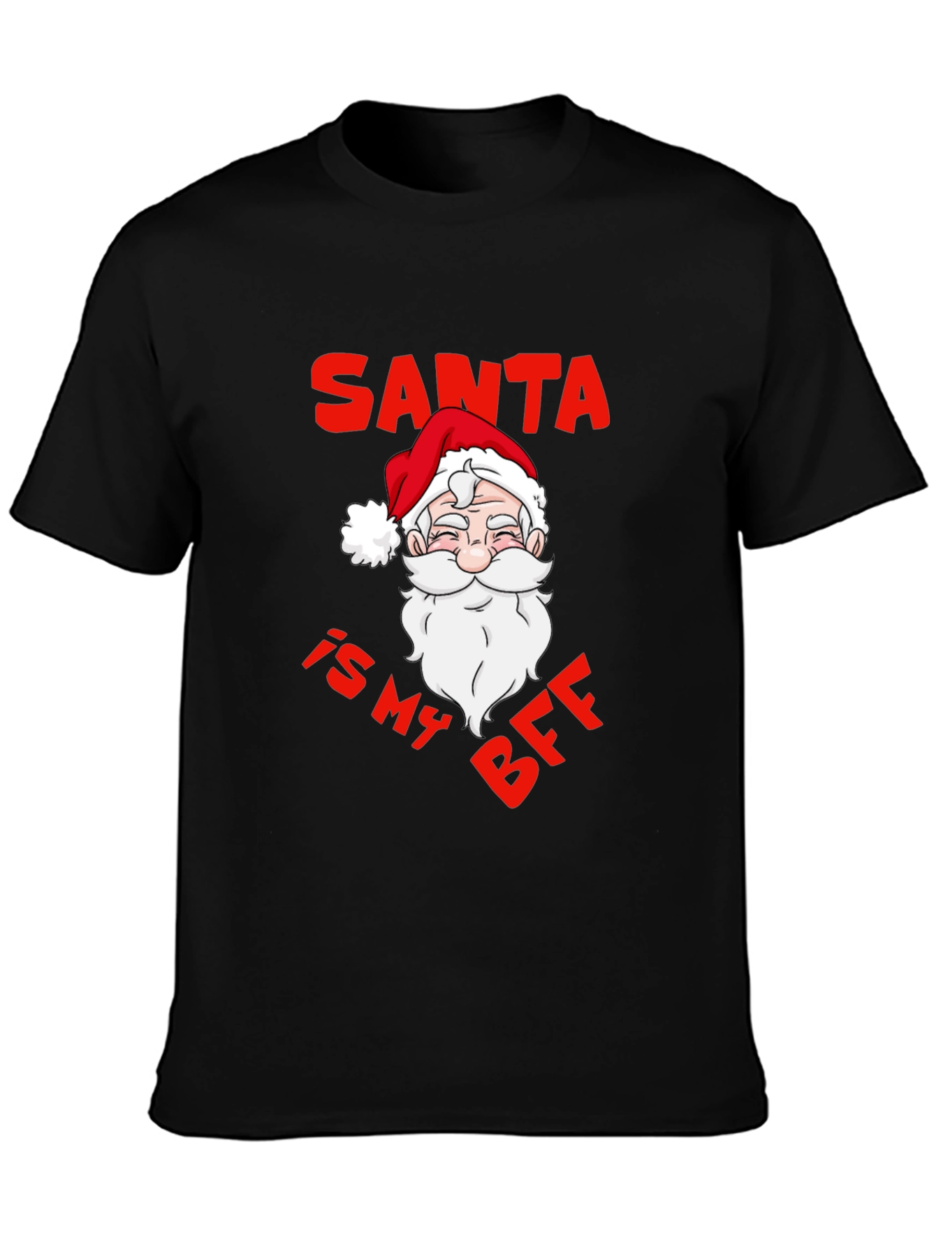 Santa is My BFF Black T-Shirt