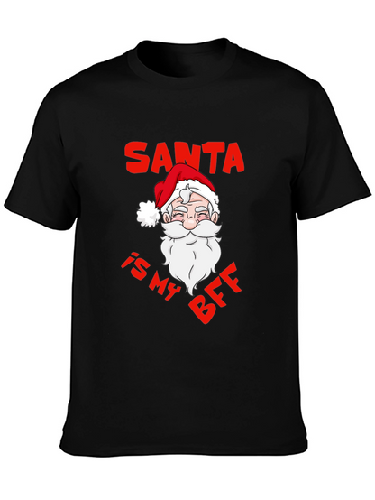 Santa is My BFF Black T-Shirt