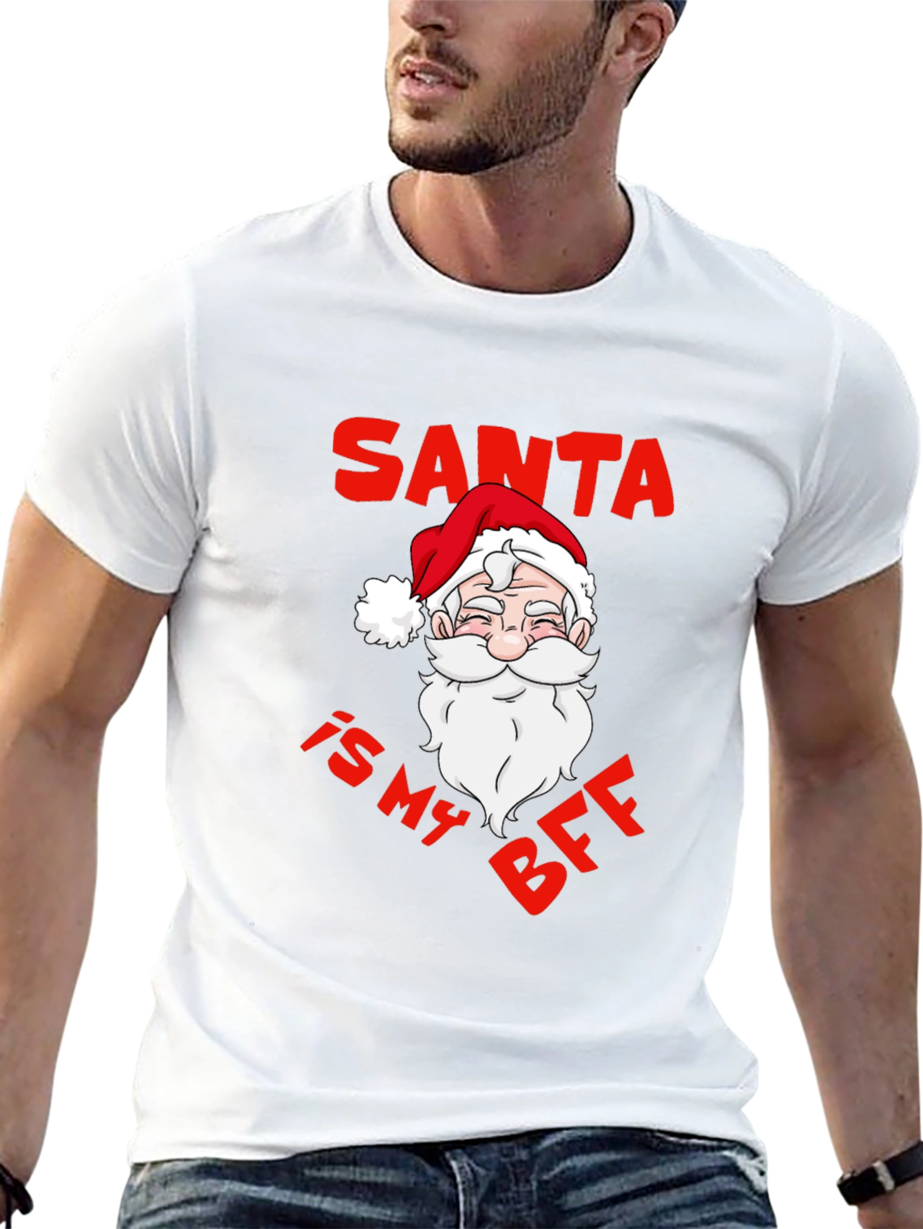 Santa is My BFF Black T-Shirt