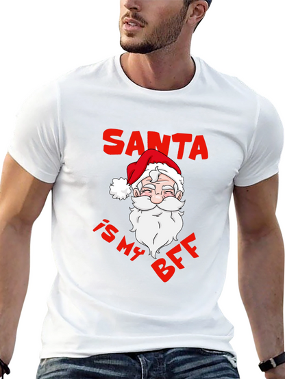 Santa is My BFF Black T-Shirt