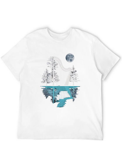 Harp & Moon T-Shirt - Reflective Design