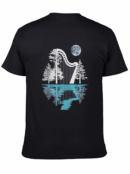 Harp & Moon T-Shirt - Reflective Design