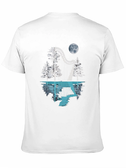 Harp & Moon T-Shirt - Reflective Design