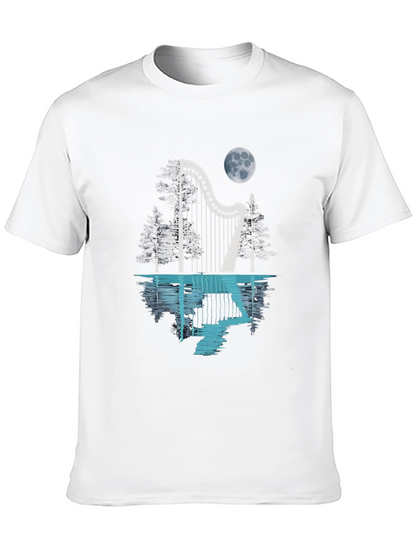 Harp & Moon T-Shirt - Reflective Design