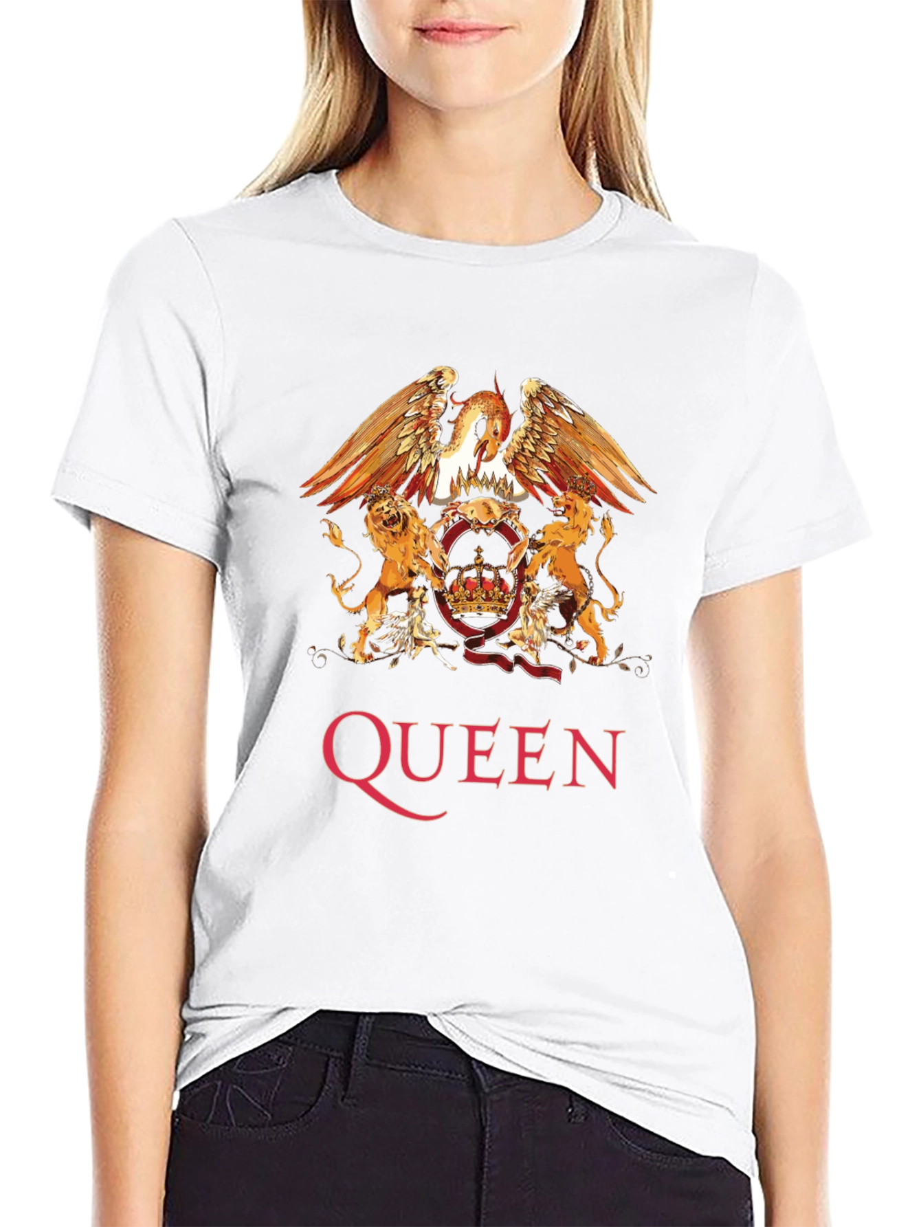 Queen Band Crest Graphic Print T-Shirt