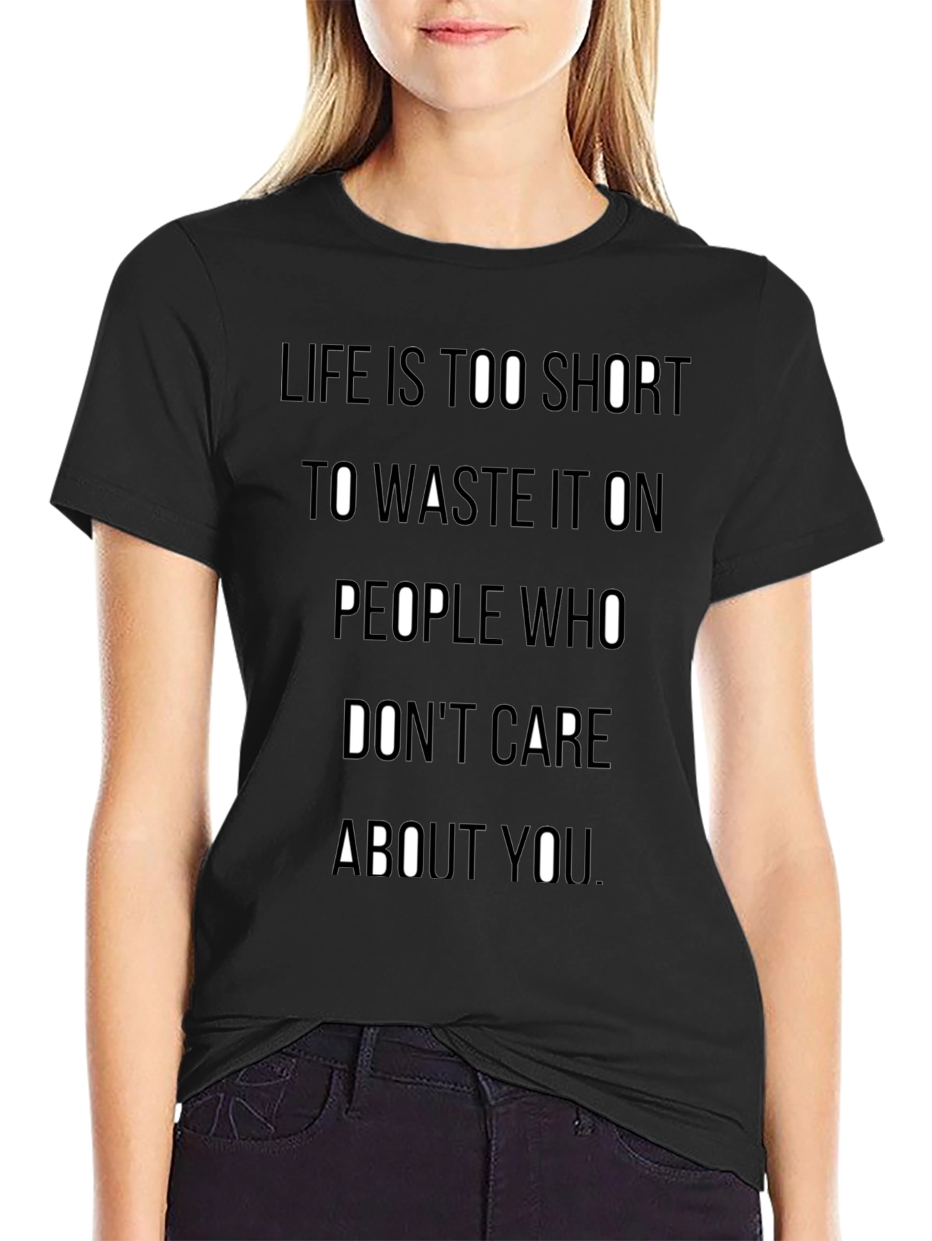 Life is Too Short Graphic T-Shirt - Black