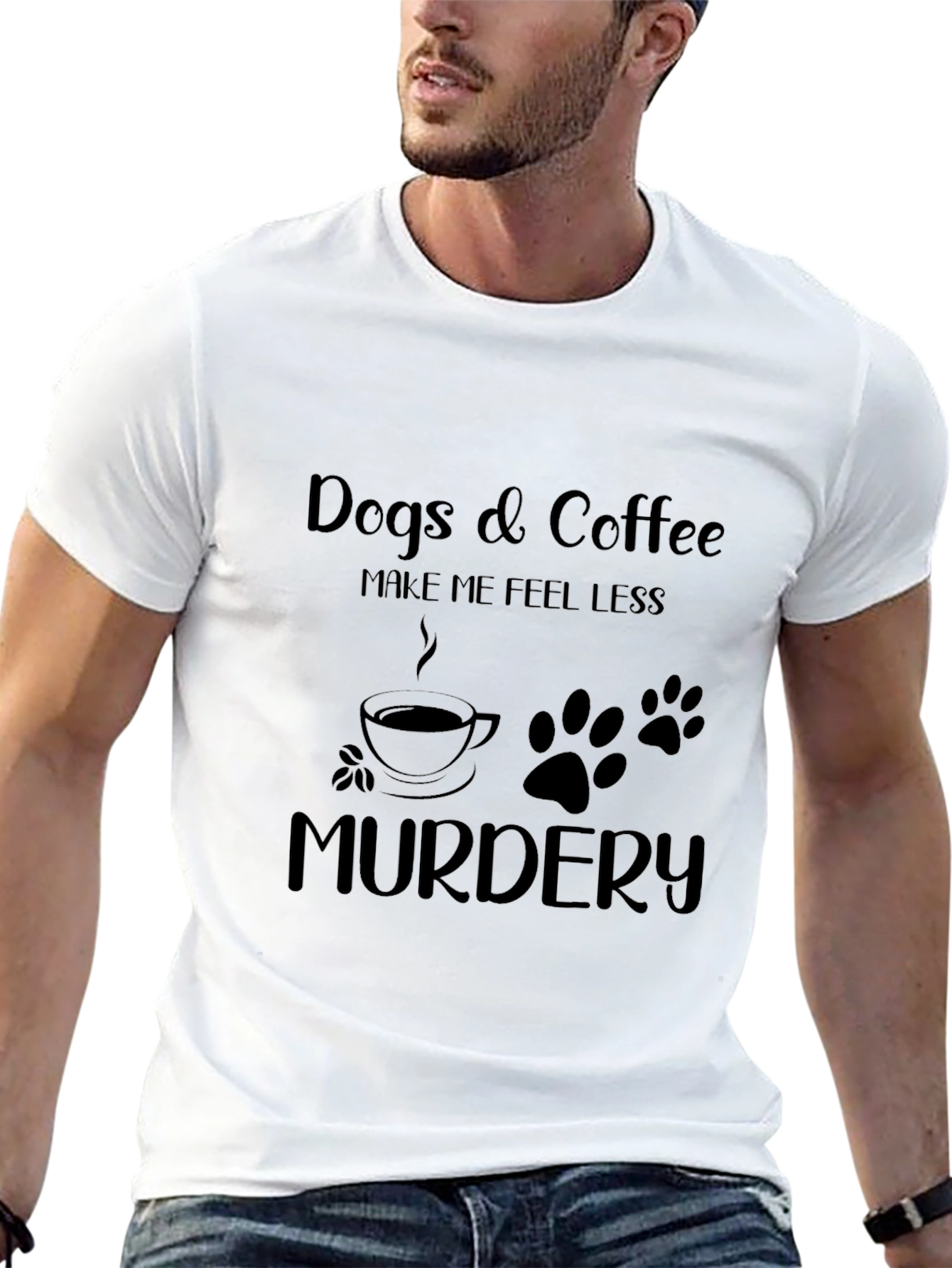 Dogs & Coffee Funny Graphic Tee