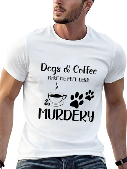Dogs & Coffee Funny Graphic Tee