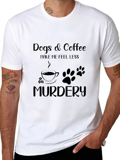 Dogs & Coffee Funny Graphic Tee