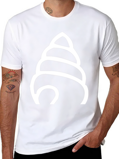 Abstract Seashell Graphic Tee - Modern Black T-Shirt