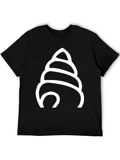 Abstract Seashell Graphic Tee - Modern Black T-Shirt
