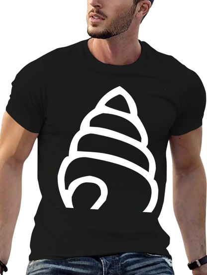 Abstract Seashell Graphic Tee - Modern Black T-Shirt