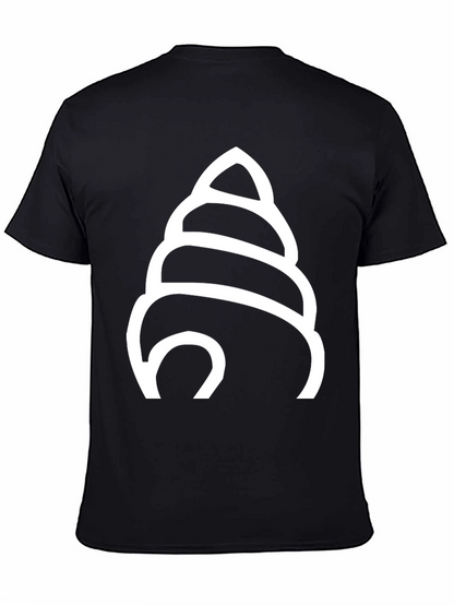 Abstract Seashell Graphic Tee - Modern Black T-Shirt