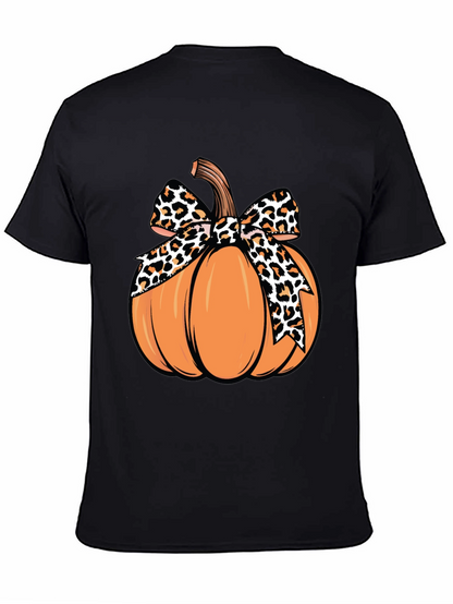 Pumpkin Leopard Bow T-Shirt - Fall Apparel
