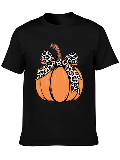Pumpkin Leopard Bow T-Shirt - Fall Apparel