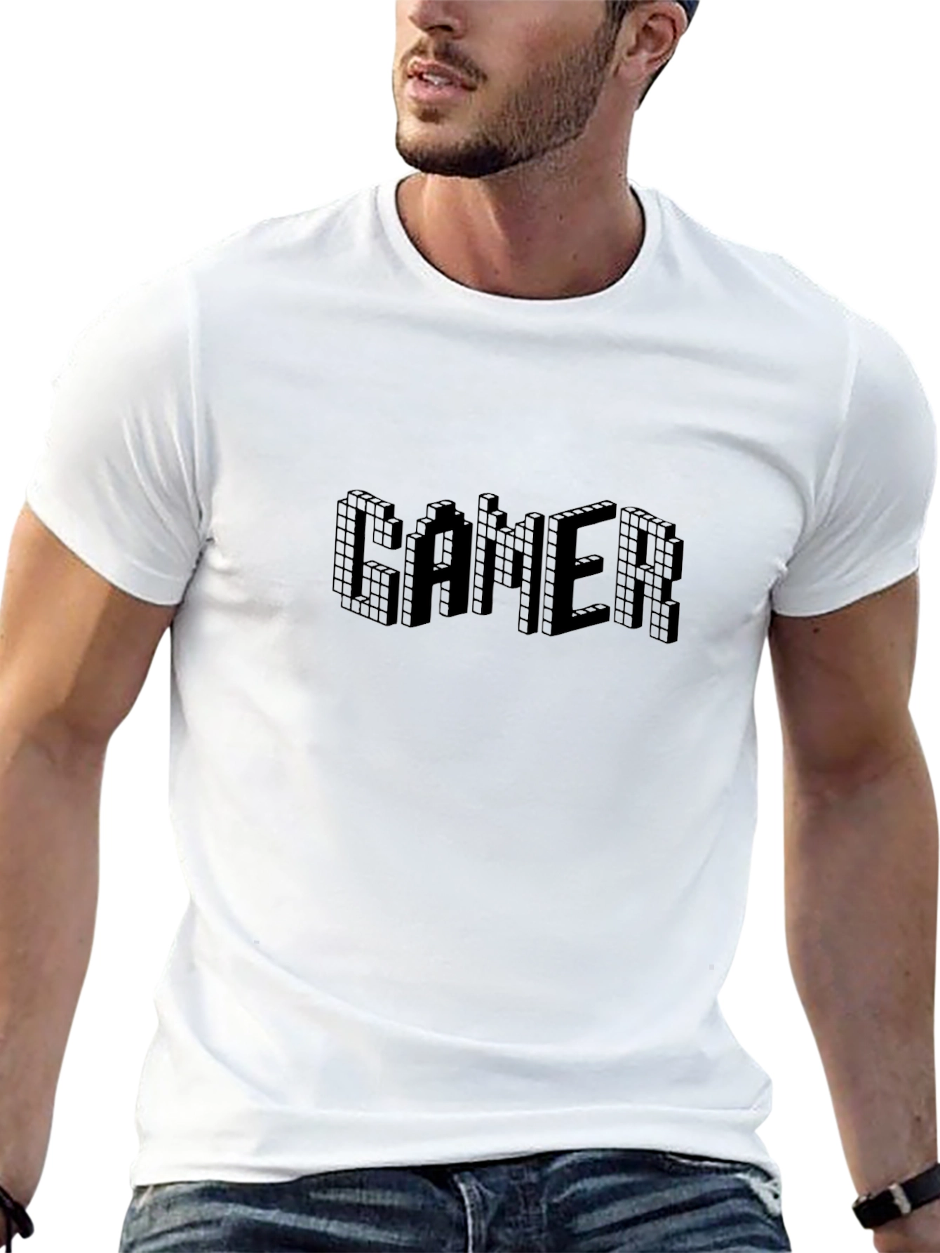 Pixel Gamer Graphic Tee - Black Short Sleeve