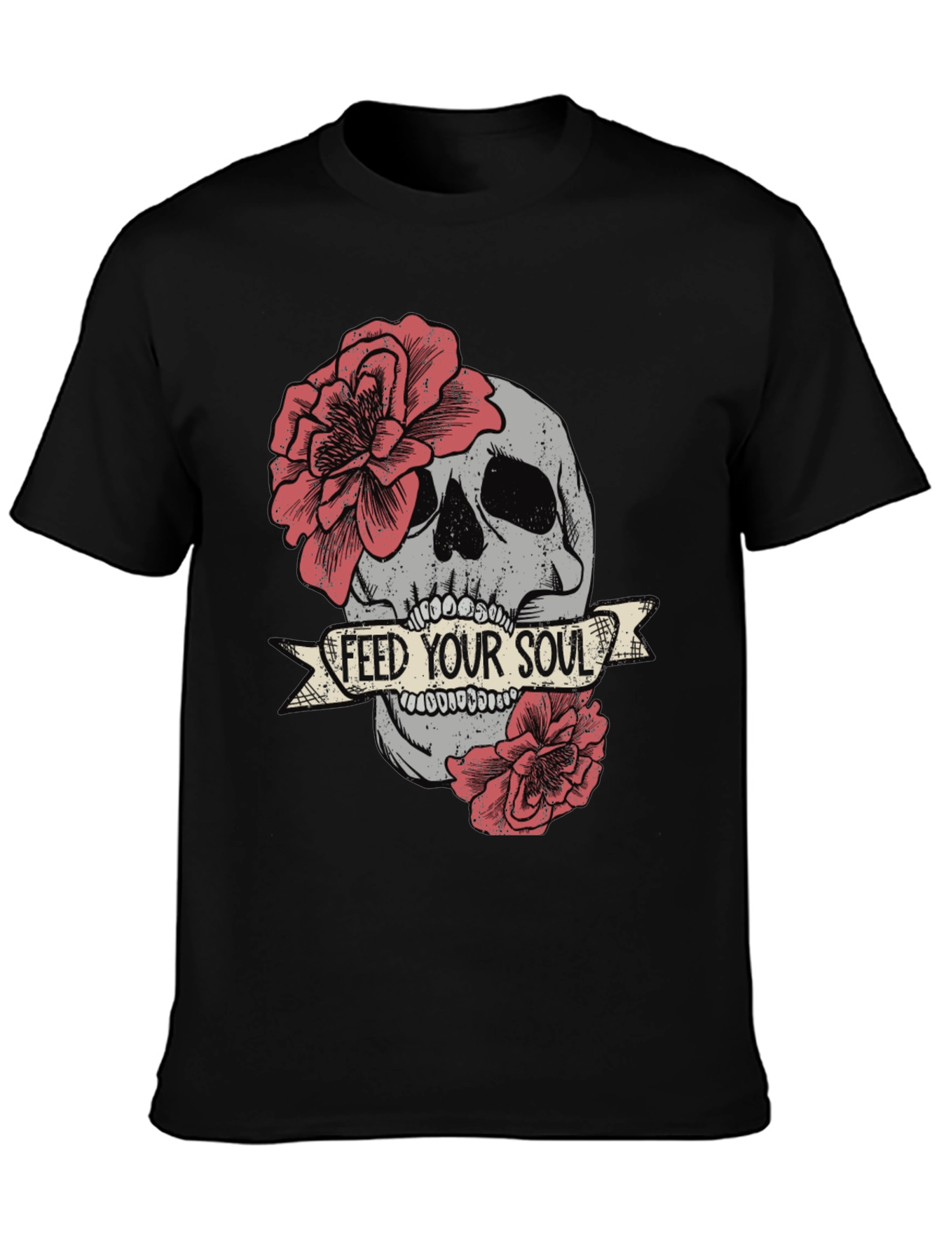 Skull & Roses Graphic Tee - Feed Your Soul
