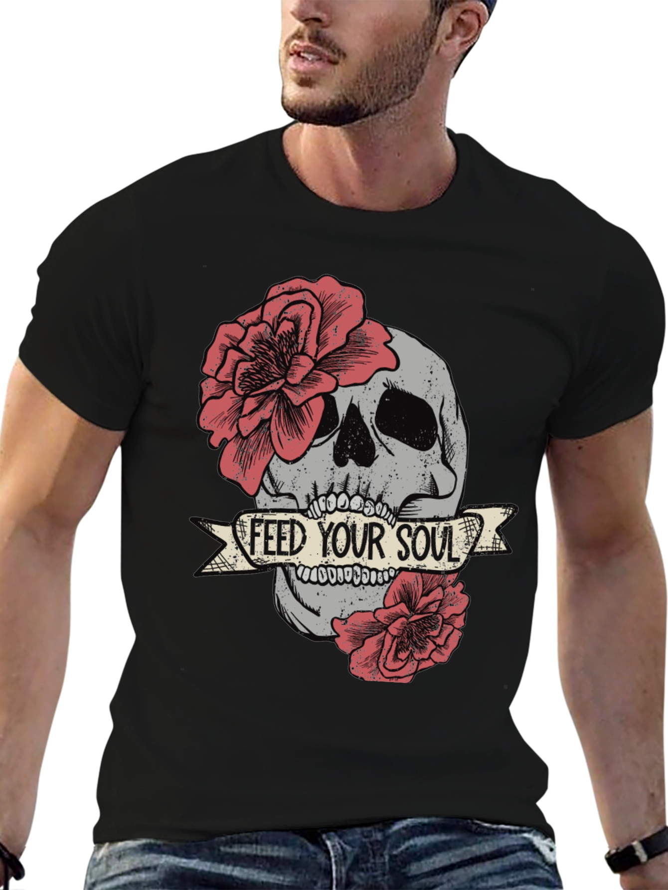 Skull & Roses Graphic Tee - Feed Your Soul