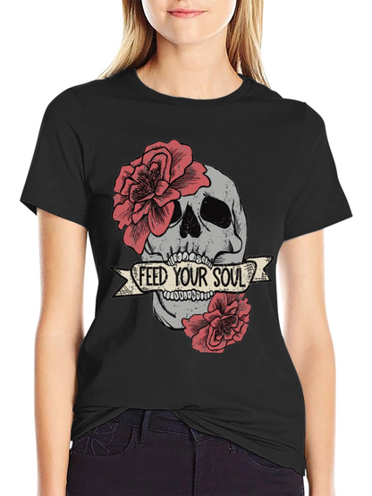 Skull & Roses Graphic Tee - Feed Your Soul