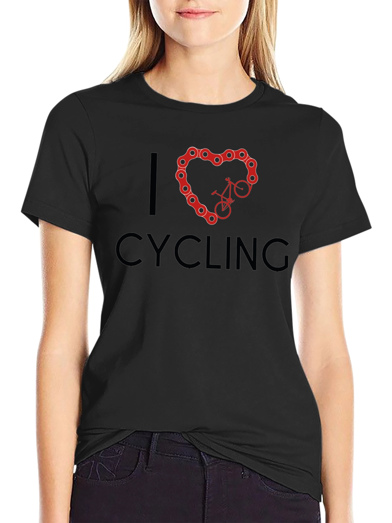 I Heart Cycling Black T-Shirt