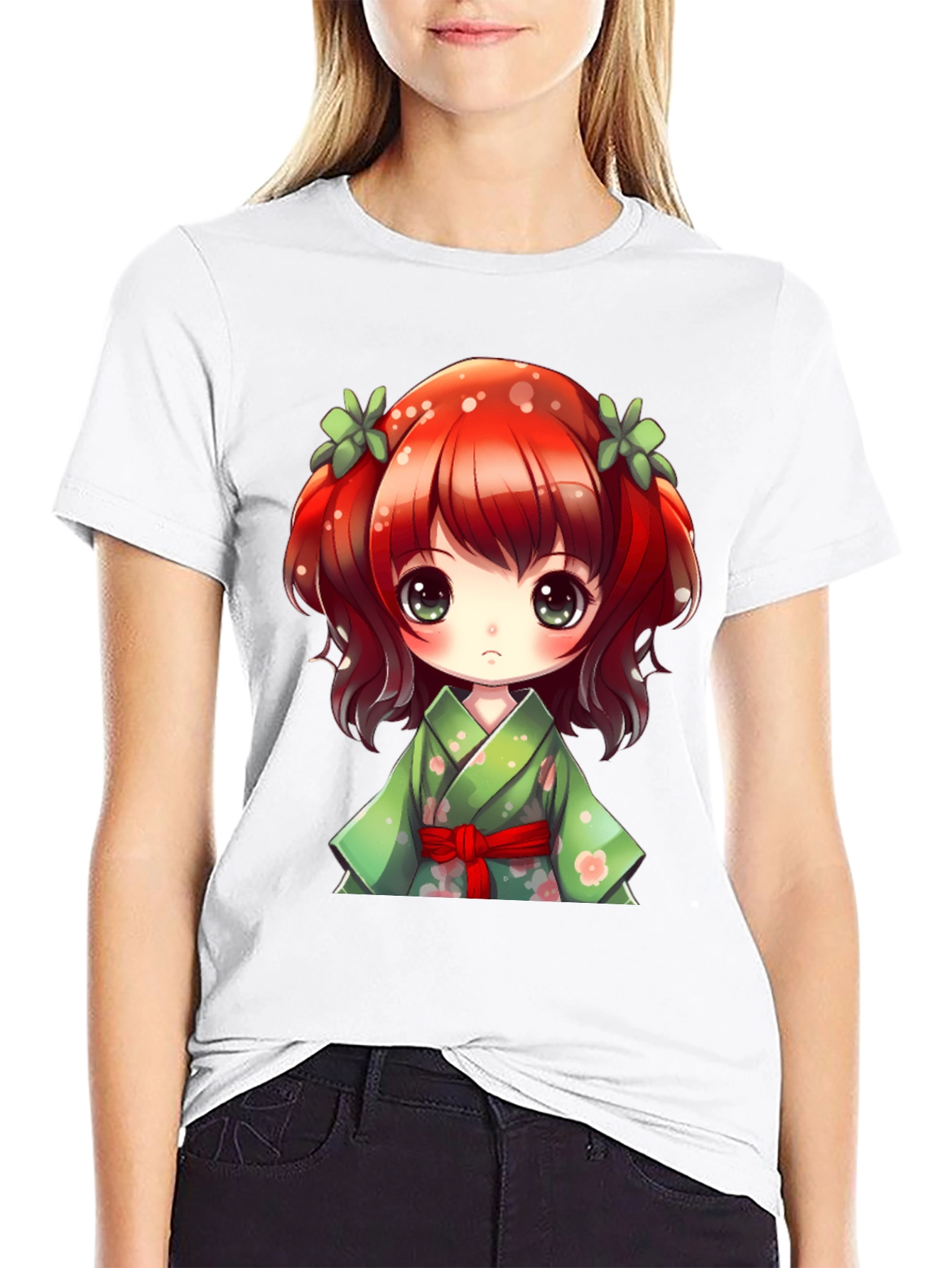 Anime Girl Graphic Tee - Kawaii Style