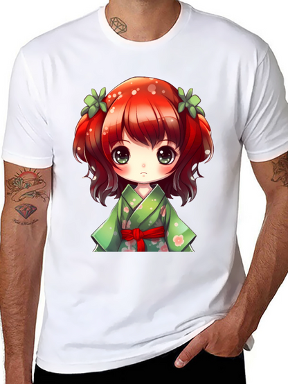 Anime Girl Graphic Tee - Kawaii Style