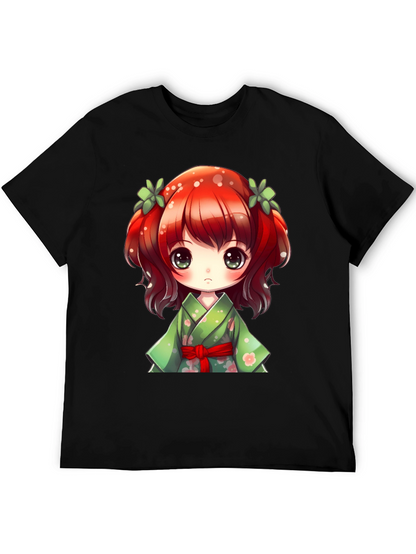 Anime Girl Graphic Tee - Kawaii Style