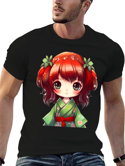 Anime Girl Graphic Tee - Kawaii Style