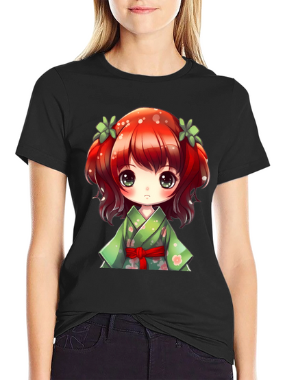Anime Girl Graphic Tee - Kawaii Style