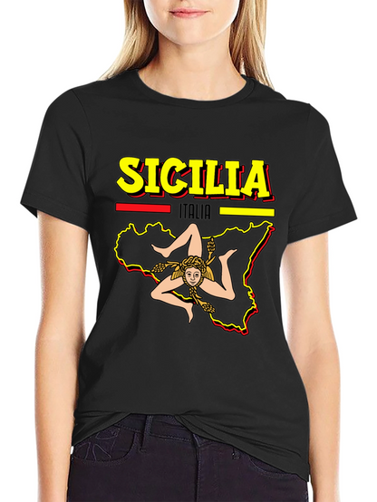 Sicilia Italia T-Shirt - Black