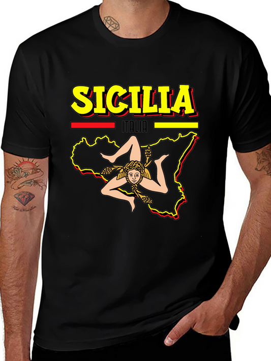 Sicilia Italia T-Shirt - Black