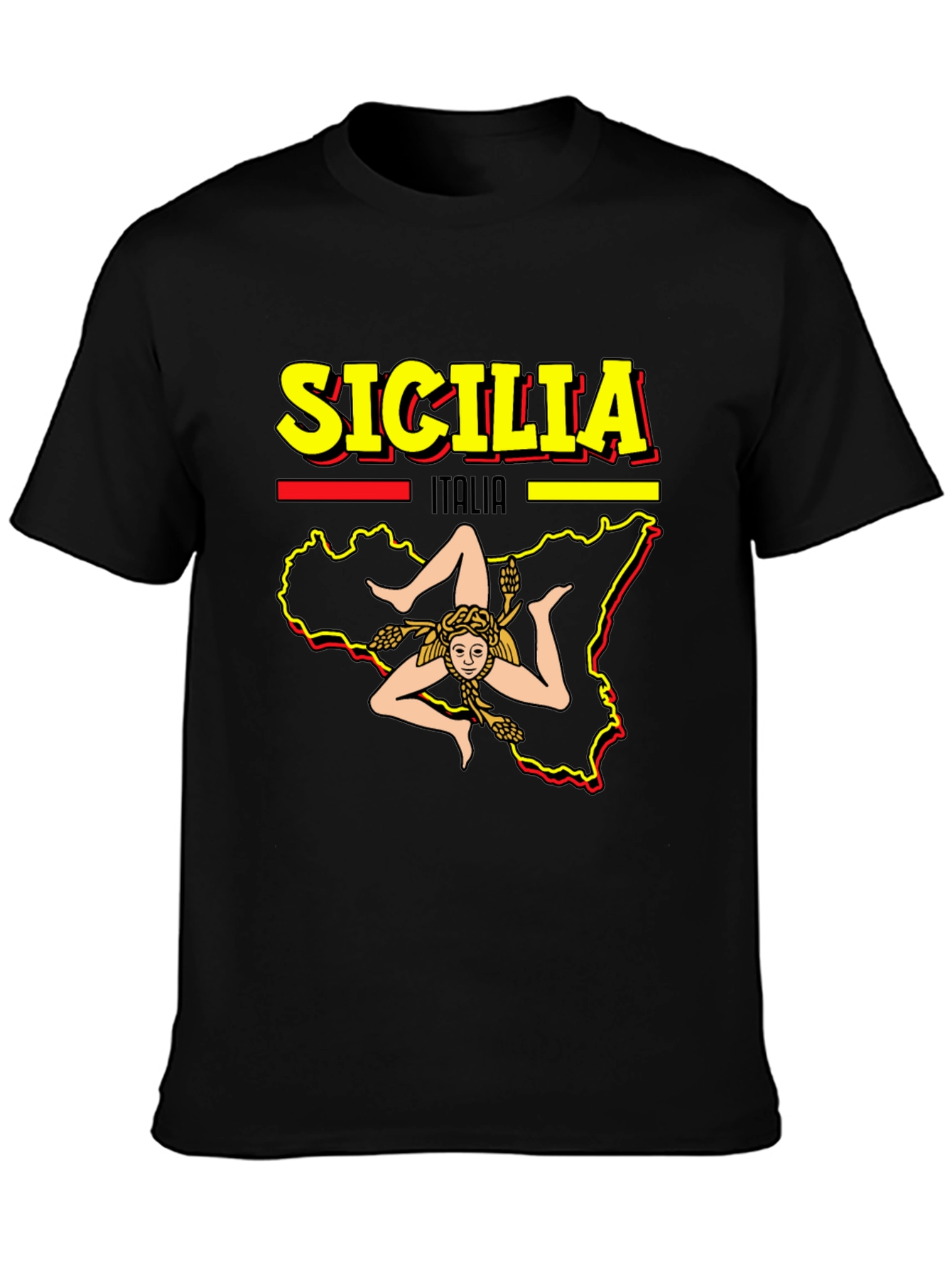 Sicilia Italia T-Shirt - Black