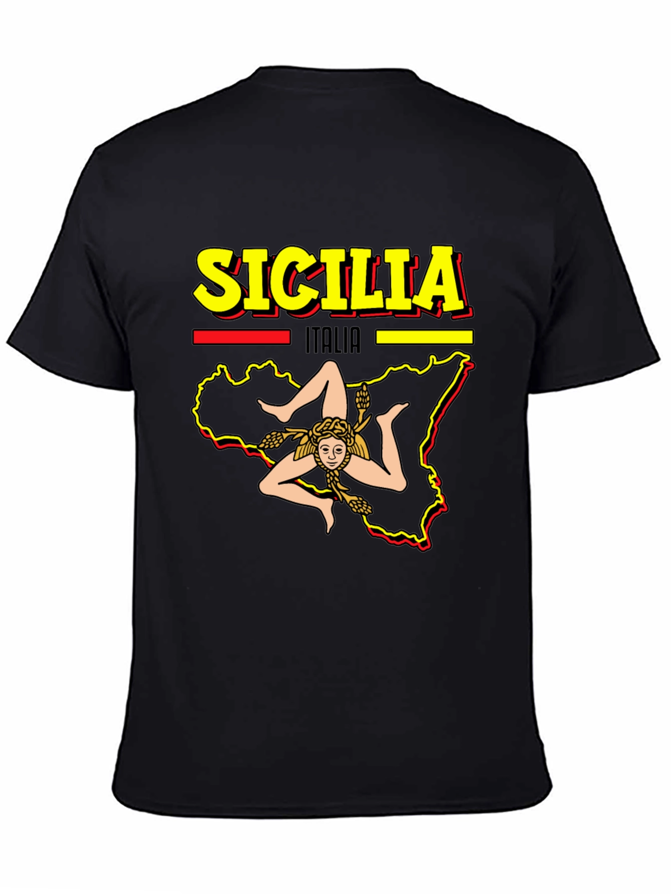 Sicilia Italia T-Shirt - Black