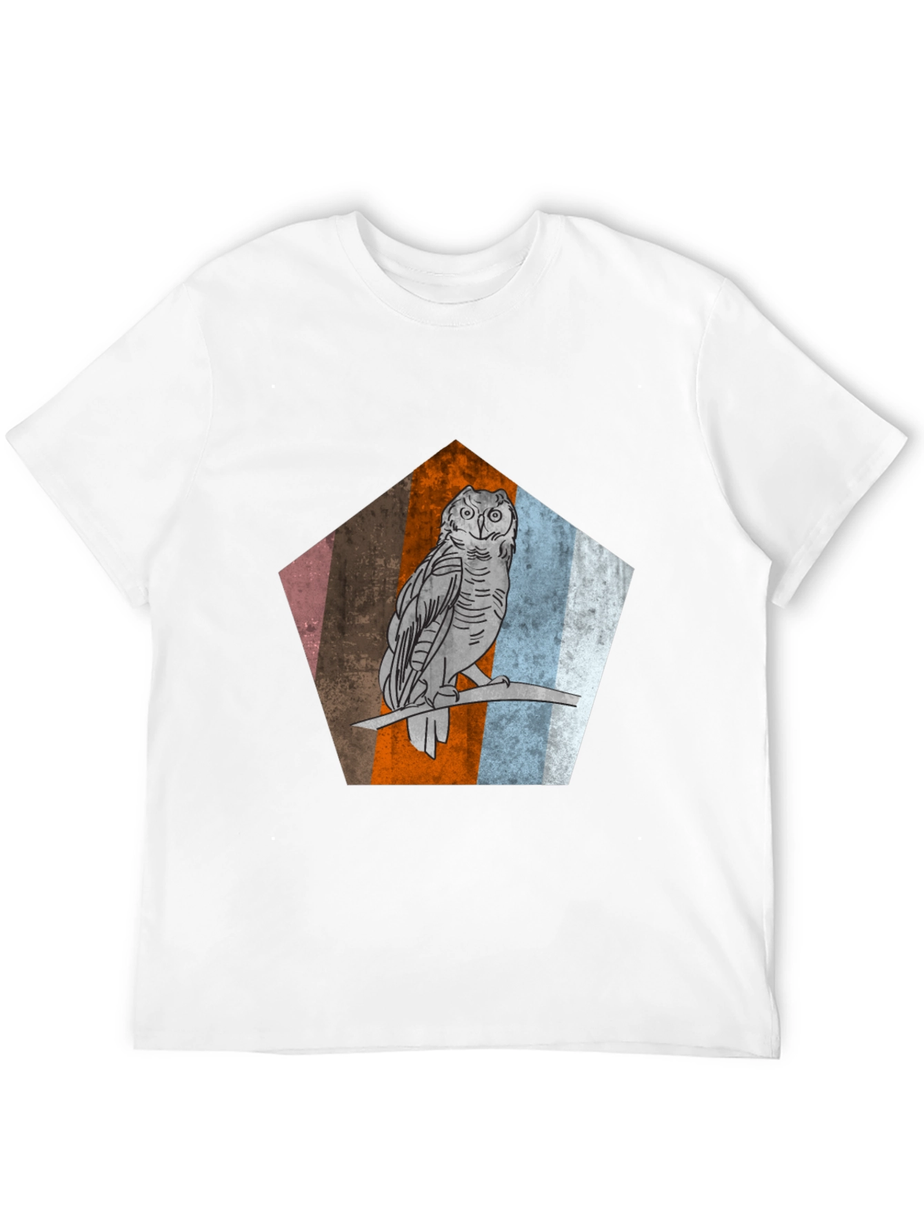 Owl Graphic Print Mens Black T-Shirt