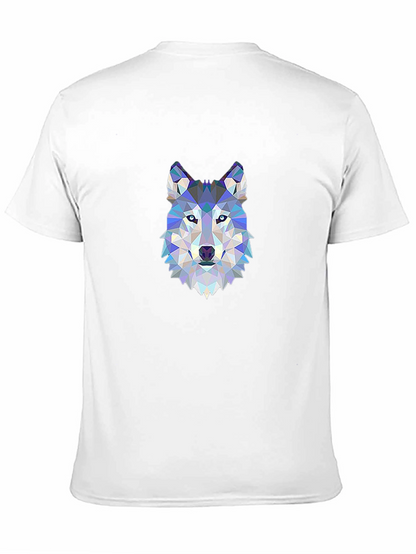 Geometric Wolf Graphic Tee - Modern Animal Design
